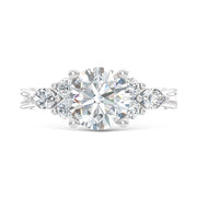 14K White Gold Lab Grown Diamond 2 1/2 Ct.T. Enagagement Ring (IGI Certified Center 2ct)