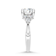 14K White Gold Lab Grown Diamond 2 1/2 Ct.T. Enagagement Ring (IGI Certified Center 2ct)