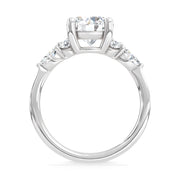 14K White Gold Lab Grown Diamond 2 1/2 Ct.T. Enagagement Ring (IGI Certified Center 2ct)