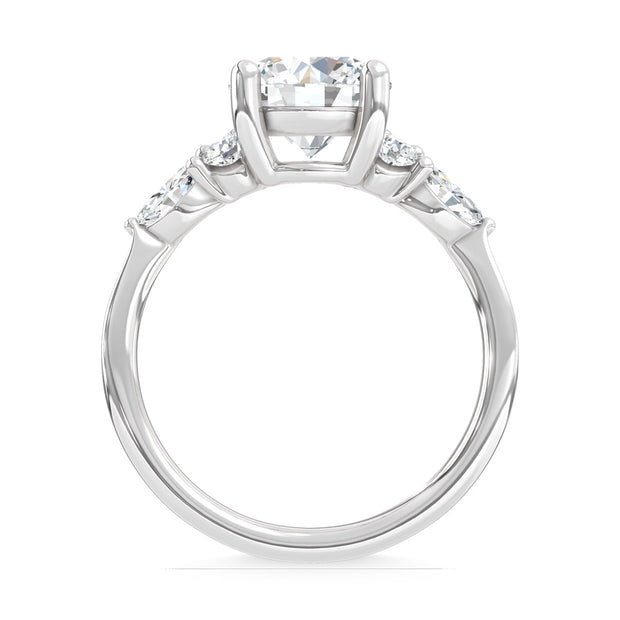 14K White Gold Lab Grown Diamond 2 1/2 Ct.T. Enagagement Ring (IGI Certified Center 2ct)