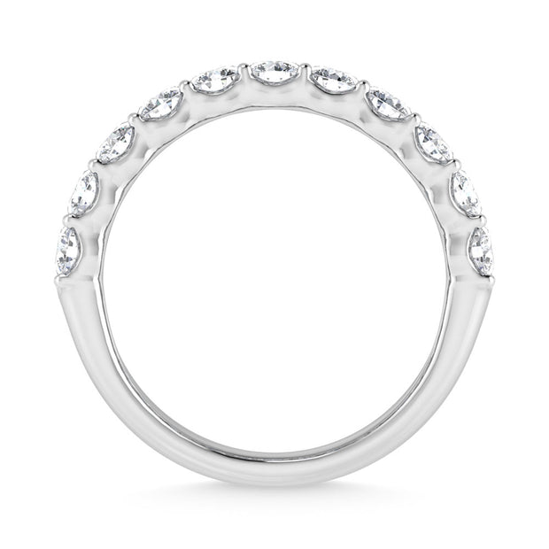 14K White Gold 3 Ct.Tw. Lab Grown Diamond Round and Emerald Cut Fashion Band