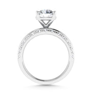 14K White Gold 3 Ct.Tw. Lab Grown Diamond Round Shape Engagement Ring (IGI Certified Center 2ct)