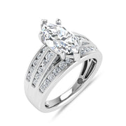10K White Gold 3 Ct.Tw. Marquise Center Lab Grown Diamond Engagement Ring (IGI Certified Center 2ct)