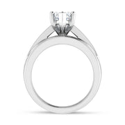 10K White Gold 3 Ct.Tw. Marquise Center Lab Grown Diamond Engagement Ring (IGI Certified Center 2ct)