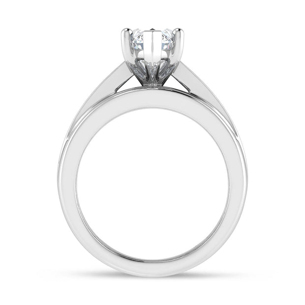 10K White Gold 3 Ct.Tw. Marquise Center Lab Grown Diamond Engagement Ring (IGI Certified Center 2ct)