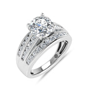 10K White Gold 3 Ct.Tw. Round Center Lab Grown Diamond Engagement Ring (IGI Certified Center 2ct)