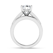 10K White Gold 3 Ct.Tw. Round Center Lab Grown Diamond Engagement Ring (IGI Certified Center 2ct)