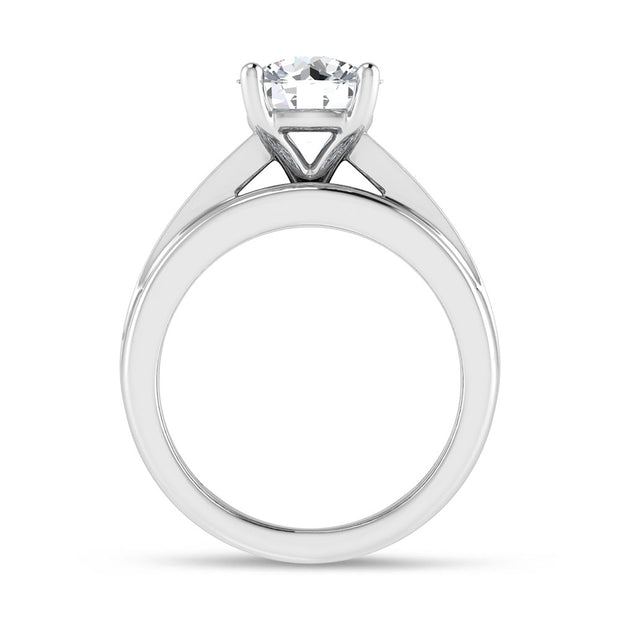 10K White Gold 3 Ct.Tw. Round Center Lab Grown Diamond Engagement Ring (IGI Certified Center 2ct)