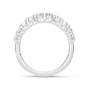 14K White Gold Lab Grown Diamond 4 Ct.Tw. Round and Baguette Fashion Ring