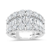 14K White Gold Lab Grown Diamond 4 Ct.Tw. Round and Baguette Fashion Ring