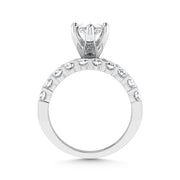 14K White Gold 3 1/2 Ct.Tw. Lab Grown Diamond Marquise Shape Engagement Ring (IGI Certified Center 2ct)