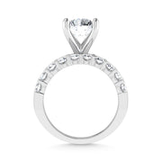 14K White Gold 3 1/2 Ct.Tw. Lab Grown Diamond Round Shape Engagement Ring (IGI Certified Center 2ct)