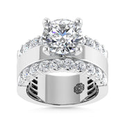 14K White Gold 4 1/2 Ct.Tw. Lab Grown Diamond Round Shape Engagement Ring (IGI Certified Center 3ct)