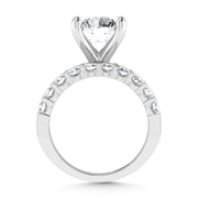 14K White Gold 4 1/2 Ct.Tw. Lab Grown Diamond Round Shape Engagement Ring (IGI Certified Center 3ct)