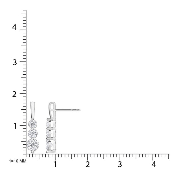 10K White Gold Lab Grown Diamond 3/4 Ct.Tw. Fashion Earrings