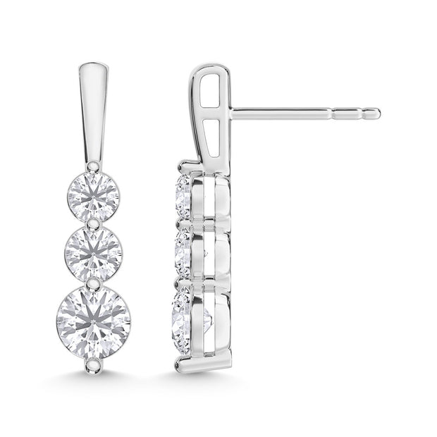 10K White Gold Lab Grown Diamond 3/4 Ct.Tw. Fashion Earrings