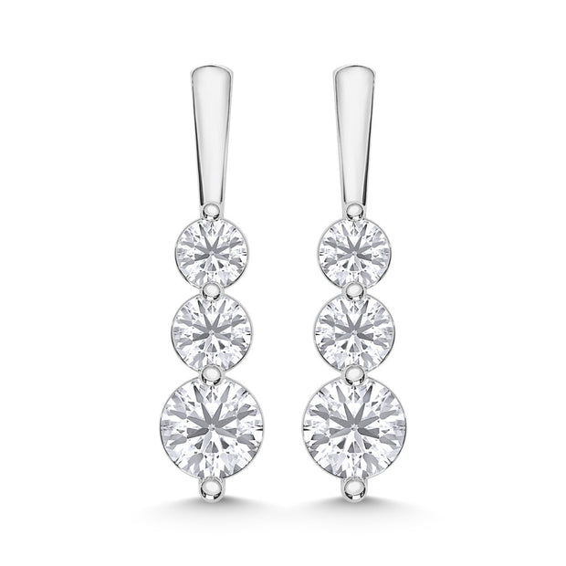 10K White Gold Lab Grown Diamond 3/4 Ct.Tw. Fashion Earrings