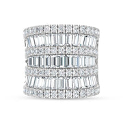 14K White Gold Lab Grown Diamond Round and Tapper 5 Ct.Tw. Fashion Ring