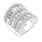 14K White Gold Lab Grown Diamond Round and Tapper 5 Ct.Tw. Fashion Ring