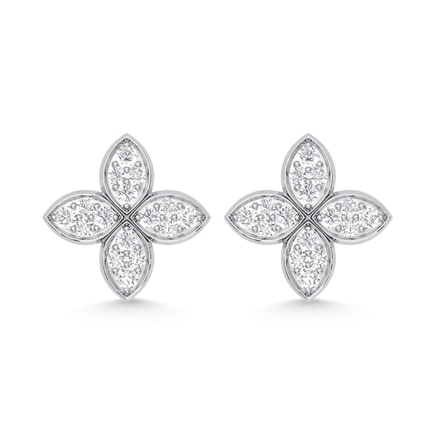 10K White Gold 1/2 Ct.Tw. Lab Grown Diamond Fashion Earrings