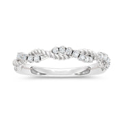 14K White Gold 1/8 Ct.Tw. Lab Grown Diamond Stackable Band