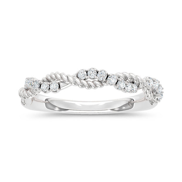 14K White Gold 1/8 Ct.Tw. Lab Grown Diamond Stackable Band