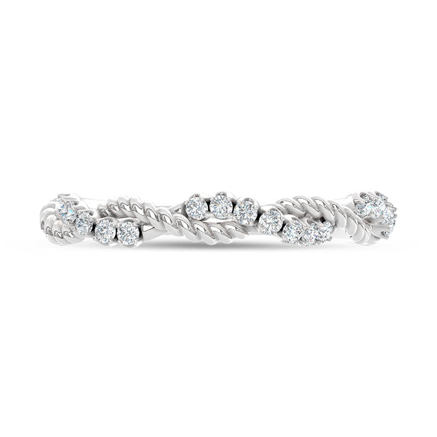 14K White Gold 1/8 Ct.Tw. Lab Grown Diamond Stackable Band