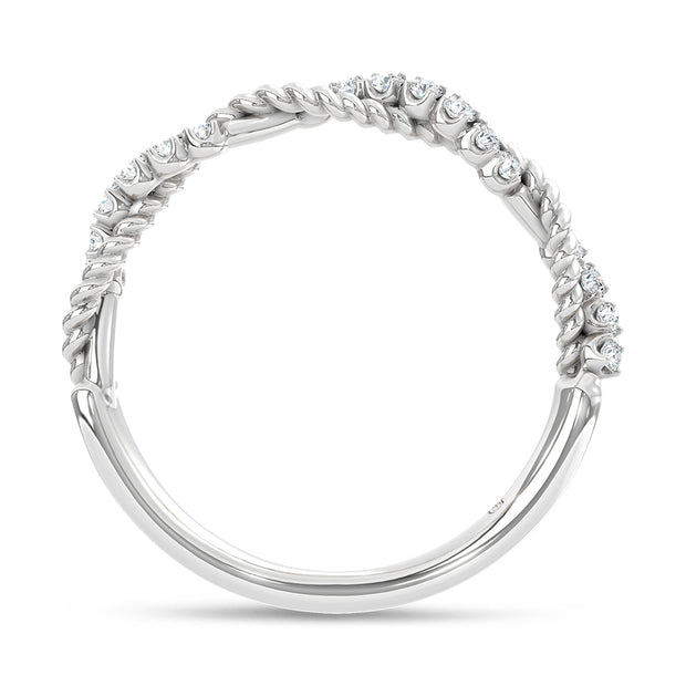 14K White Gold 1/8 Ct.Tw. Lab Grown Diamond Stackable Band