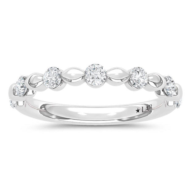 14K White Gold 1/4 Ct.Tw. Lab Grown Diamond Stackable Band