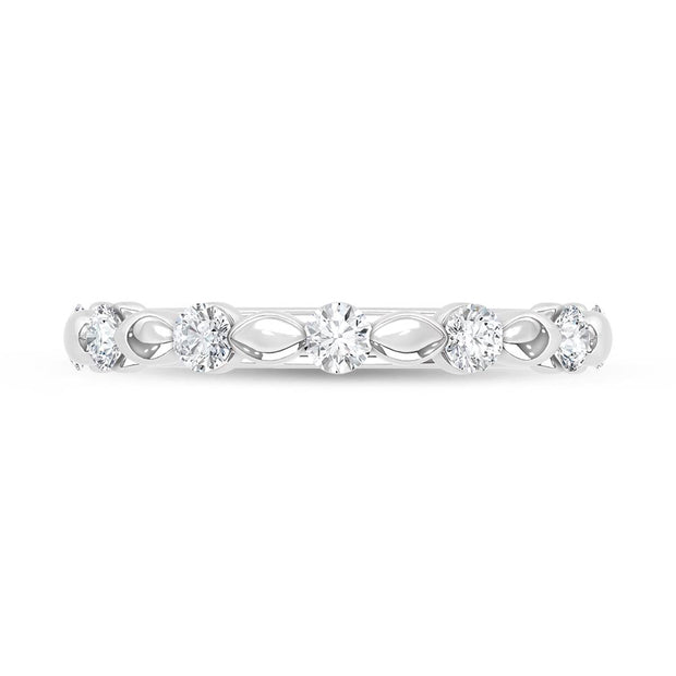 14K White Gold 1/4 Ct.Tw. Lab Grown Diamond Stackable Band