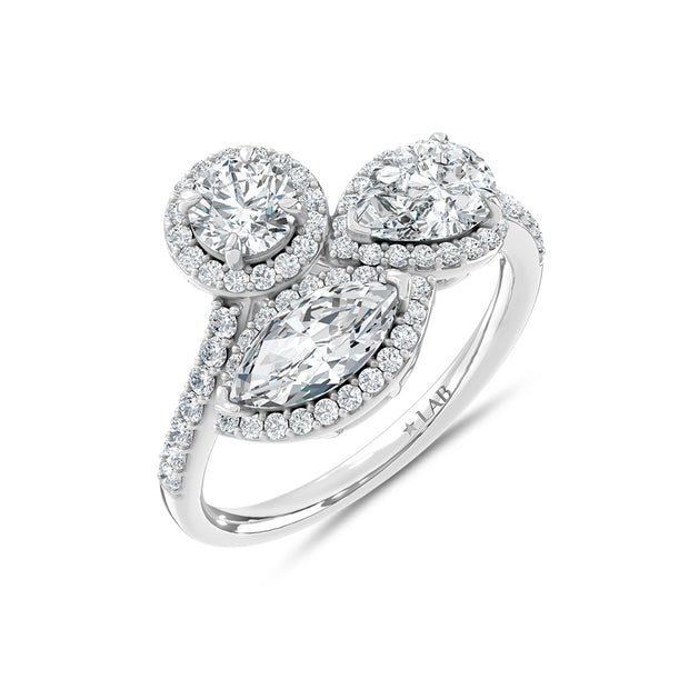 14K White Gold Lab Grown Diamond 2 3/8 Ct.Tw. Fashion Ring