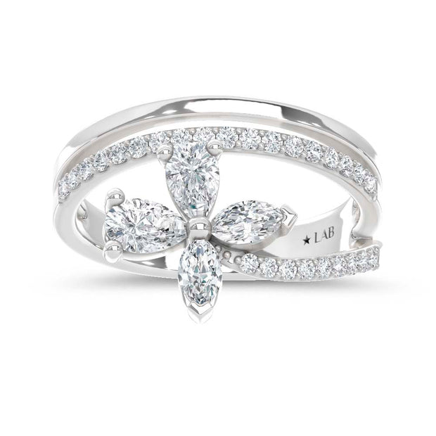 14K White Gold Lab Grown Diamond 3/4 Ct.Tw. Fashion Ring