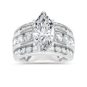 14K White Gold Lab Grown Diamond 5 1/2 Ct.Tw. Engagement Ring (IGI Certified Center 3ct)