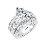14K White Gold Lab Grown Diamond 5 1/2 Ct.Tw. Engagement Ring (IGI Certified Center 3ct)
