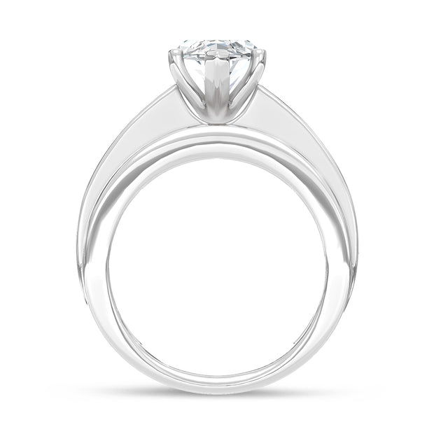 14K White Gold Lab Grown Diamond 5 1/2 Ct.Tw. Engagement Ring (IGI Certified Center 3ct)