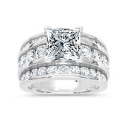 14K White Gold Lab Grown Diamond 5 1/2 Ct.Tw. Engagement Ring (IGI Certified Center 3ct)