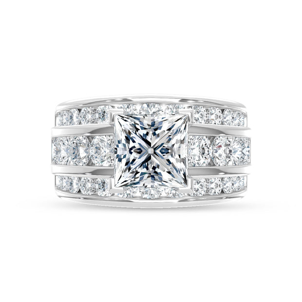 14K White Gold Lab Grown Diamond 5 1/2 Ct.Tw. Engagement Ring (IGI Certified Center 3ct)