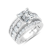 14K White Gold Lab Grown Diamond 5 1/2 Ct.Tw. Engagement Ring (IGI Certified Center 3ct)