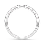 14K White Gold Lab Grown Diamond Emerald Cut Shape 3 Ct.Tw. Half Way Band