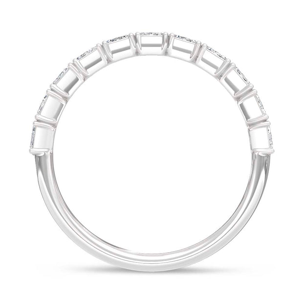 14K White Gold Lab Grown Diamond Emerald Cut Shape 3 Ct.Tw. Half Way Band