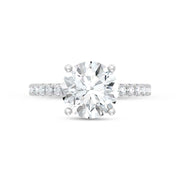 14K White Gold Lab Grown Diamond  2 3/8 Ct.Tw. Round Hidden Halo Engagement Ring (IGI Certified Center 2ct)