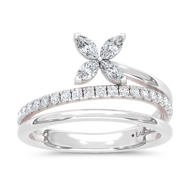 14K White Gold Lab Grown Diamond  1/2 Ct.Tw. Fashion Ring