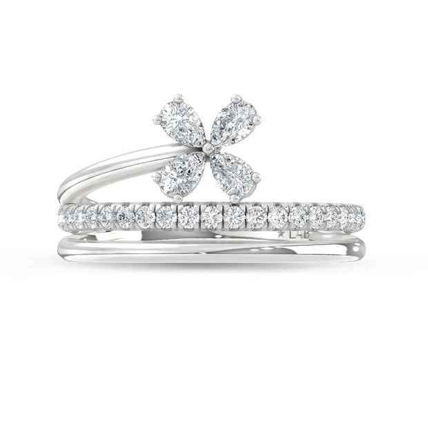 14K White Gold Lab Grown Diamond  1/2 Ct.Tw. Fashion Ring