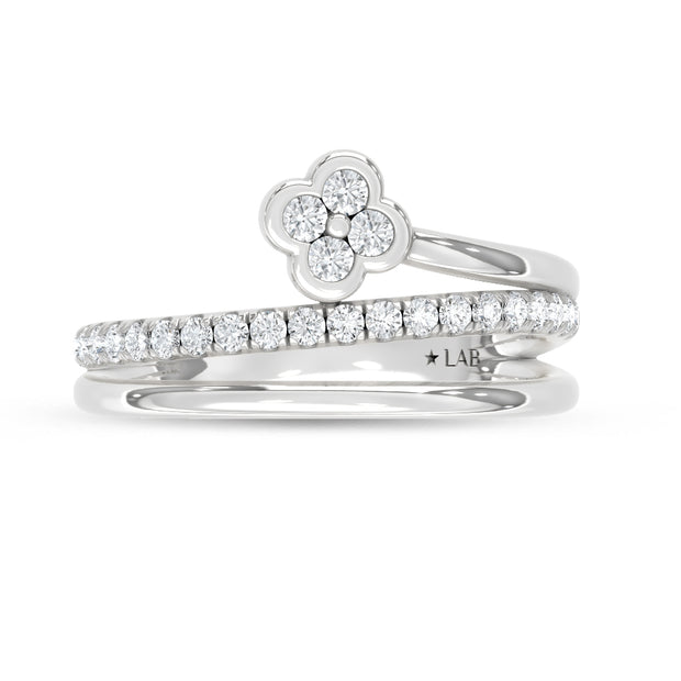 14K White Gold Lab Grown Diamond  7/8 Ct.Tw. Fashion Ring