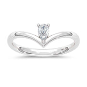 10K White Gold Lab Grown Diamond 1/6 Ct.Tw. Chevron Band