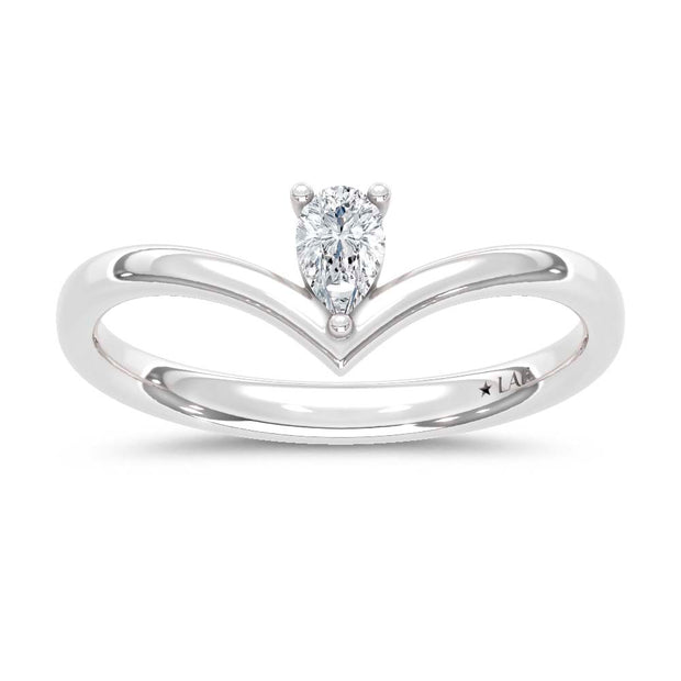 10K White Gold Lab Grown Diamond 1/6 Ct.Tw. Chevron Band