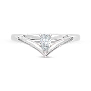 10K White Gold Lab Grown Diamond 1/6 Ct.Tw. Chevron Band