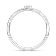 10K White Gold Lab Grown Diamond 1/6 Ct.Tw. Chevron Band