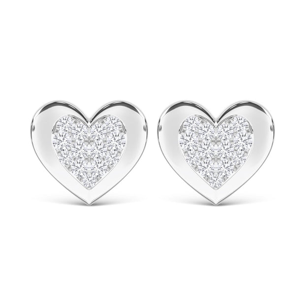 10K White Gold Lab Grown Diamond 1/5 Ct.Tw. Fashion Earrings