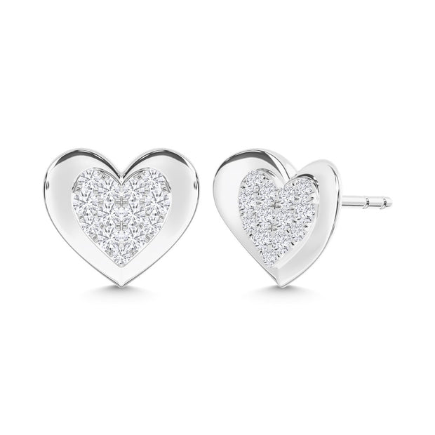 10K White Gold Lab Grown Diamond 1/5 Ct.Tw. Fashion Earrings